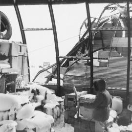 Storm damage at Hallett Station