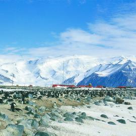 Hallett Station with Mt Herschel Range in background