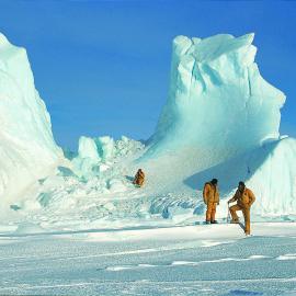 Stranded eroded iceberg near Cape Royds