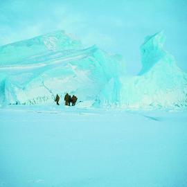 Stranded eroded iceberg near Cape Royds