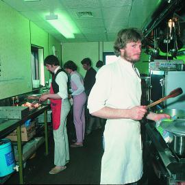 Christmas dinner preparations: Harrall, Whitehead, Osborne, Stanley