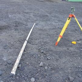 Theodolite and level ready for checking sea level levels