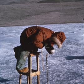 Measuring the ice thickness on Lake Vanda