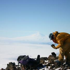Geological investigation near Mt Morning summit, looking North