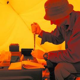 Andrew Martin in the lab