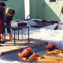 Collecting water samples at Scott Base