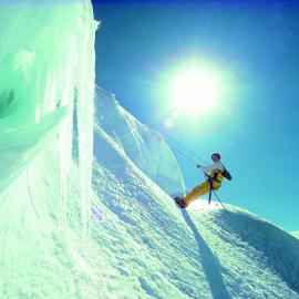 Hon Phil Goff MP abseiling in Antarctica during his visit in 1987