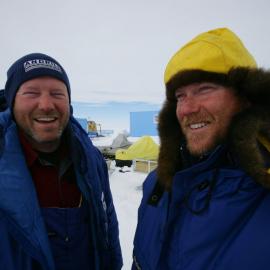 Gary Wilson and Tim Naish at the Andrill site
