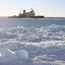 Kapitan Khlebnikov off Franklin Island