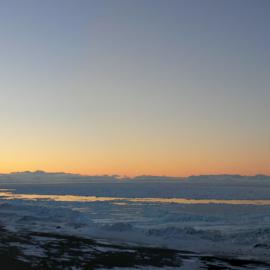 Sunset over sea ice at Cape Bird