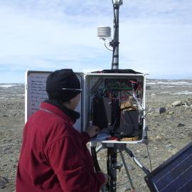 Correcting the wiring inside the enclosure of the Marble Point soil climate station