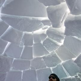 Inside an igloo