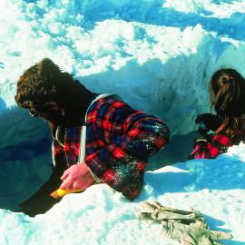 Trench digging in the snow