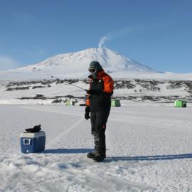 Fishing at Cape Evans