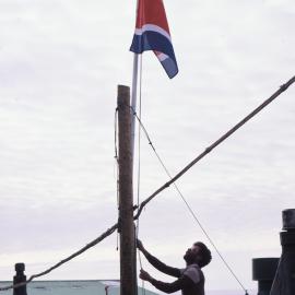 Raising the Post Office Flag