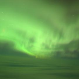 Aurora Australis taken from the cockpit of a C17 in flight over Antarctica