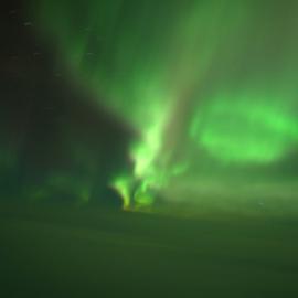 Aurora Australis taken from the cockpit of a C17 in flight over Antarctica