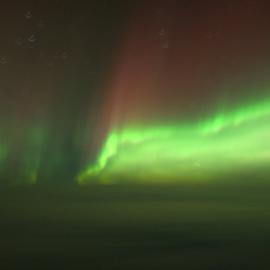 Aurora Australis taken from the cockpit of a C17 in flight over Antarctica