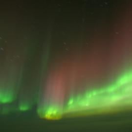 Aurora Australis taken from the cockpit of a C17 in flight over Antarctica