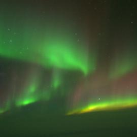 Aurora Australis taken from the cockpit of a C17 in flight over Antarctica
