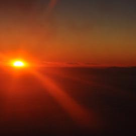 Aurora Australis taken from the cockpit of a C17 in flight over Antarctica