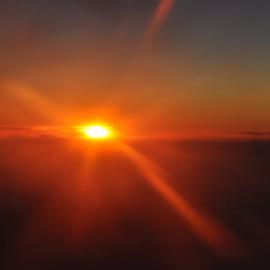 Aurora Australis taken from the cockpit of a C17 in flight over Antarctica