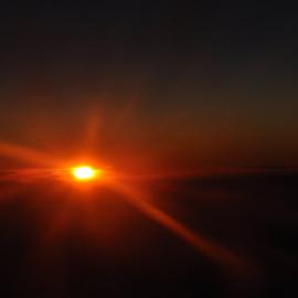 Aurora Australis taken from the cockpit of a C17 in flight over Antarctica
