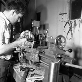 Jim Bates turning generator bearing