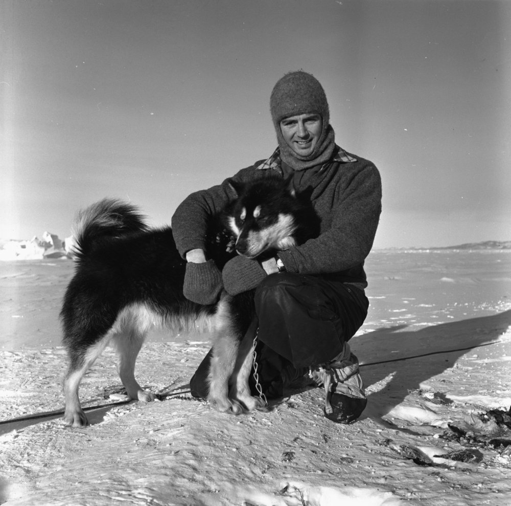 Roy Carlyon and 'Mallory' the dog