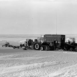Tractor train parked at Butter Point