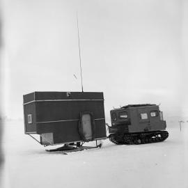 Weasel Towing Caboose leaving Scott Base 