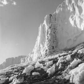 Ice Waterfall formed on Upper Victoria Glacier 