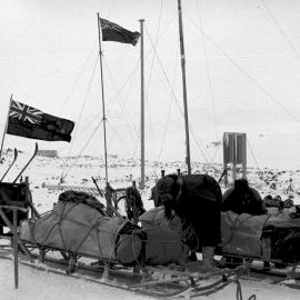 Loaded sledges outside Base