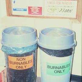 Bins for Burnable and Non-Burnable Rubbish