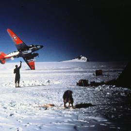 US Navy R4D crashing at Davis Glacier