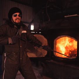 Bob Geddes Stokes the Incinerator