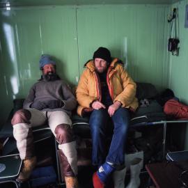 Holdsworth and Thurston in a Wannagan at the Ice Runway