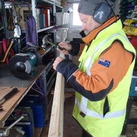 Working in the AHT Carpentry Workshop