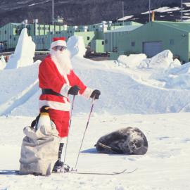 Father Christmas On Skis