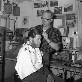 Getting a haircut 