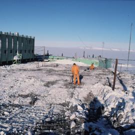 Surveyors Pegging out Site for New Geophysical Lab