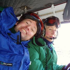 Gareth and Megan in a Helicopter