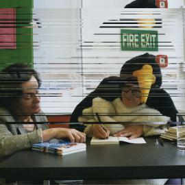 Margaret Mahy signing her new book 