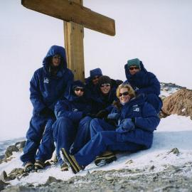The St Bede's Group at memorial cross