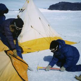 Setting up camp on sea-ice 