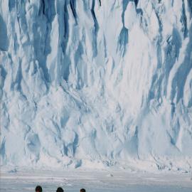 Project work in front of Barne Glacier face