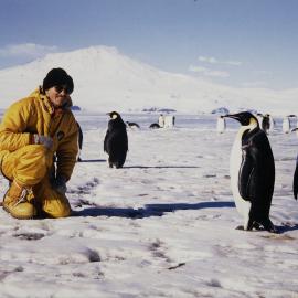 Hon Phil Goff with Emperor Penguins 