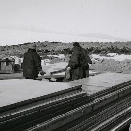 Scott Base under construction - Roff panel components