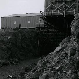 Construction in progress view at the nuclear reactor site