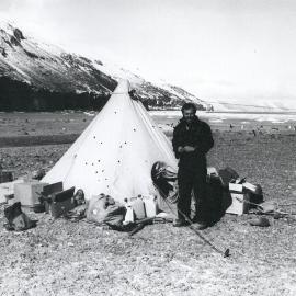 Shaun Norman doing some housekeeping at Cape Adare